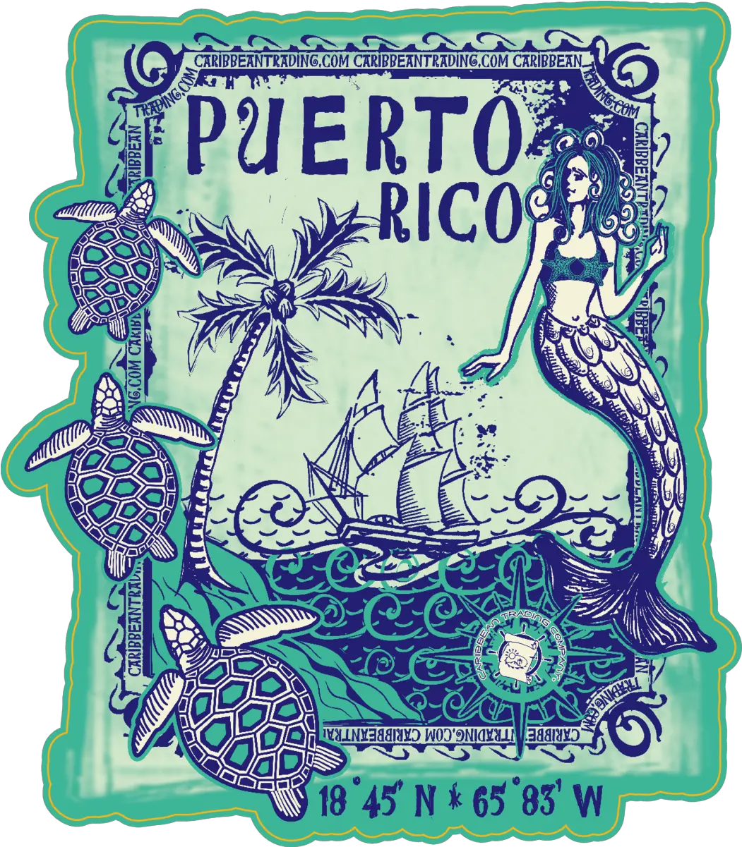  Mermaid Puerto Rico Sticker With Free Shipping Decorative Png Puerto Rico Png