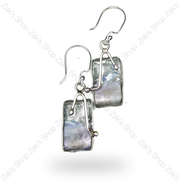  U0027roman Glassu0027 Earrings With Ornate 925 Silver Frame Earrings Png Silver Frame Png