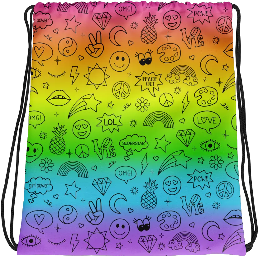  Fun Doodle Icons Drawstring Bag Drawstring Png Doodle Icon