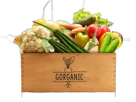  Home Gorganic Wooden Box With Vegetable Png Veggies Png