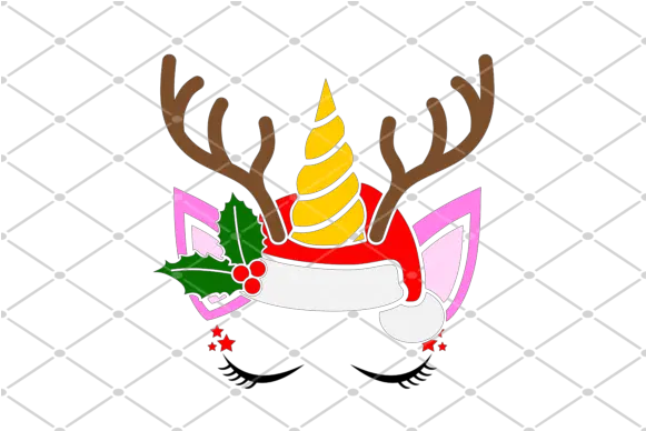  Unicorn Face With Christmas Hat Language Png Unicorn Face Png