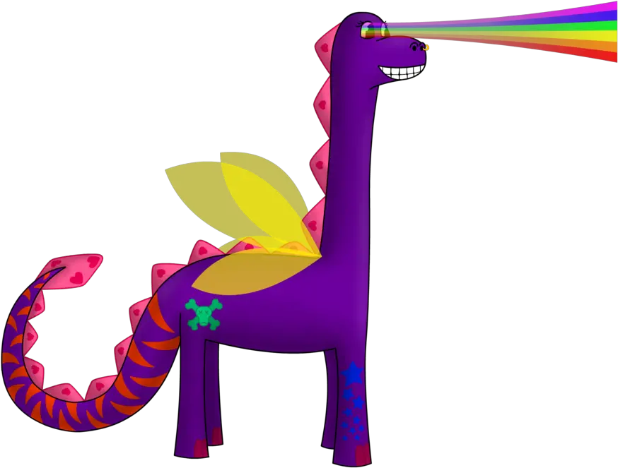  Rainbow Purple Laser Beam Dinosaur By Antzie7 Rainbow Cartoon Png Beam Png