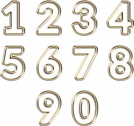  Number Set 02 Graphic Solid Png Gold Numbers Png