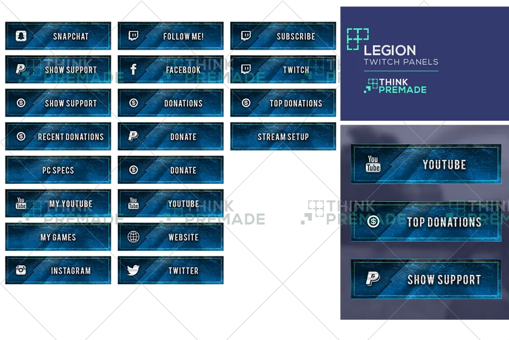  Legion Panels Twitch Free Panels Blue Png Follow Me On Facebook Icon