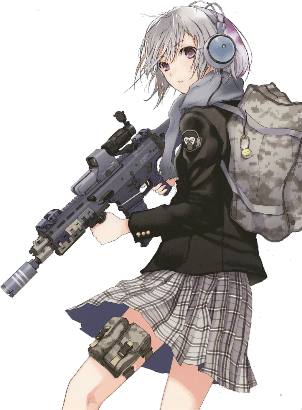  Download Anime Gun Png Transparent Png Png Images Soldier Anime Girl Rifle Png