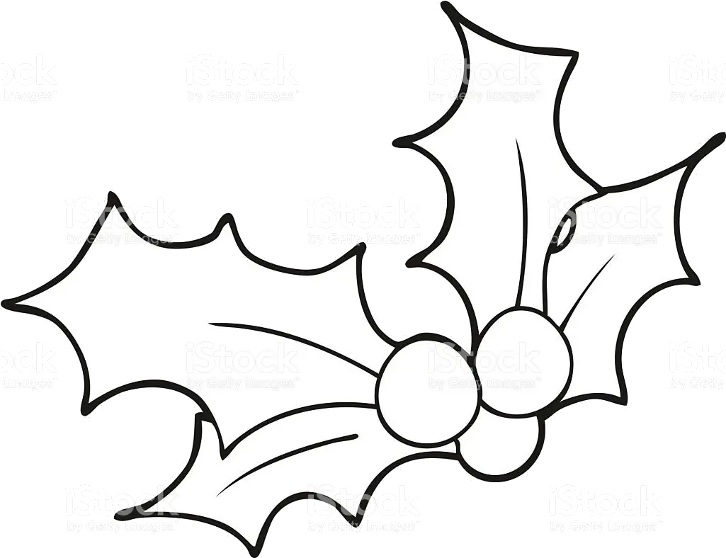  Holly Leaf Black And White Cartoon Chris 1250753 Png Black And White Holly Holly Png