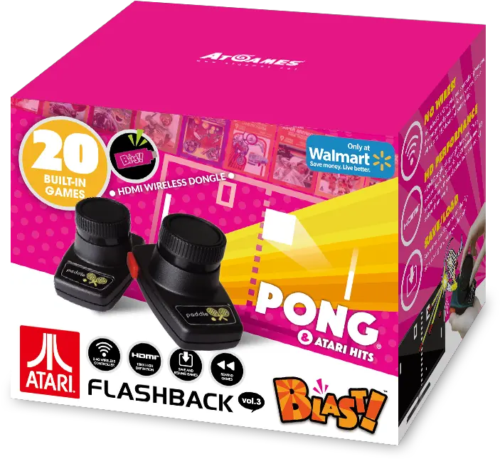  Atari Flashback Blast Vol 3 Pong Retro Gaming Pink 857847003868 Walmartcom Atari Flashback Blast Pong Png Atari Png