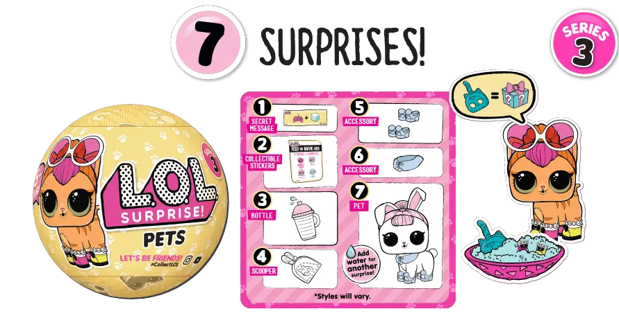  Download Series 3 Pets Have 7 Surprises Lol Surprise Pets Lol Pets Secret Messages Png Surprise Png