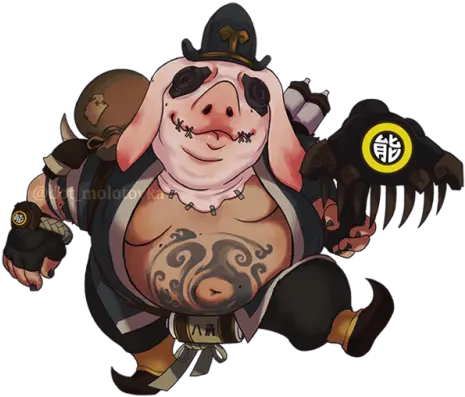  Svg Royalty Free Library Bajie Tumblr Cartoon Png Roadhog Png