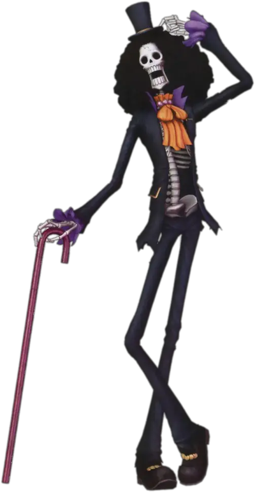  One Piece Brook Holding Cane Png Image