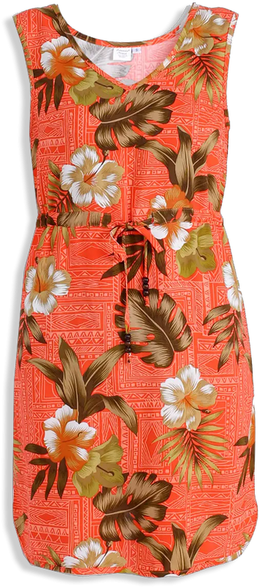  Aloha Dress Brick Floral Sleeveless Png Cream Icon Dress