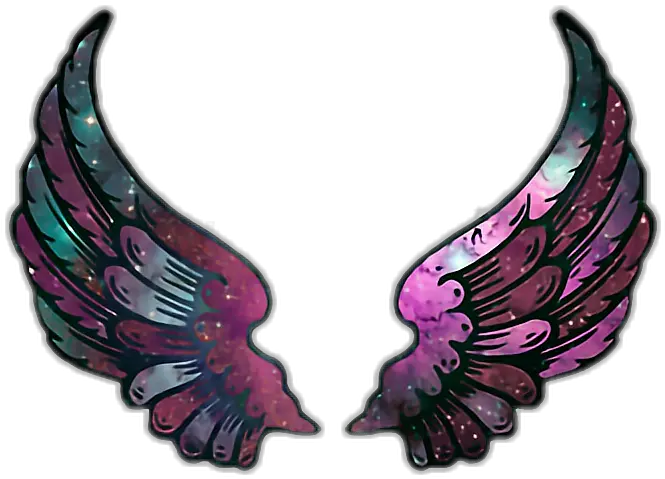  Aesthetic Clipart Angelu0027s Wing Wings Galaxy Png Download Neon Wings Png For Picsart Angle Wings Png