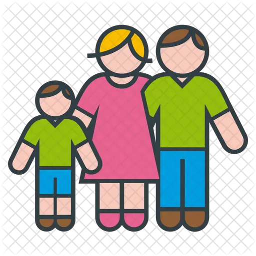  Parents And Son Icon Of Colored Outline House With Family Icon Colored Png Parents Png