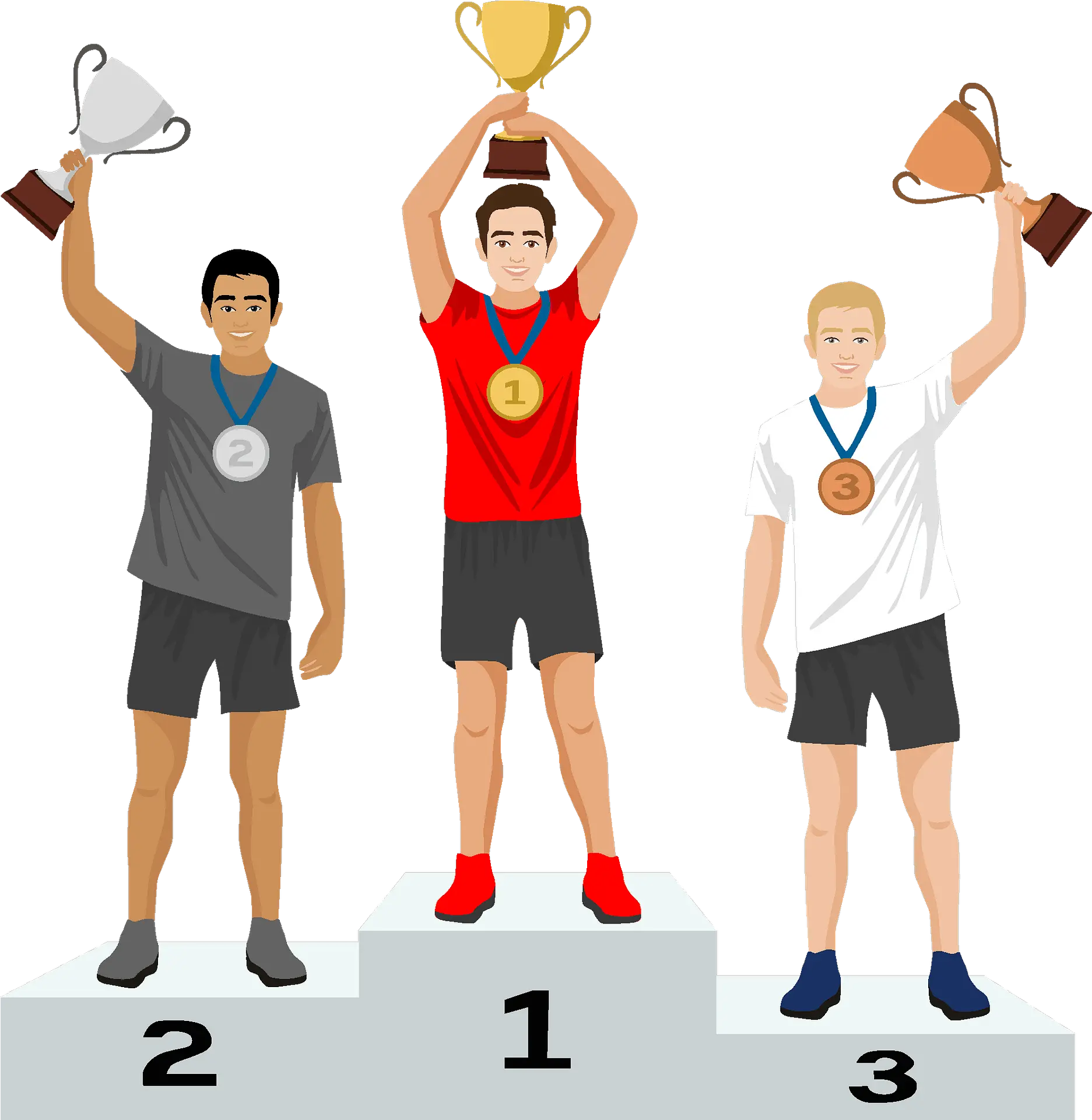  Trophy Medals And Podium For 3 Winners Clipart Free Podium Winner Clipart Png Podium Png