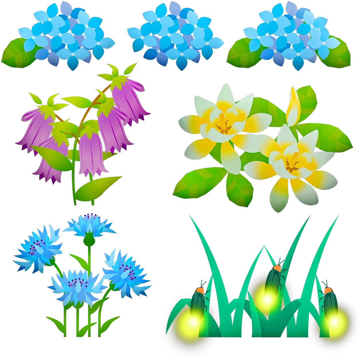  Flowers Fireflies Hydrangea Png