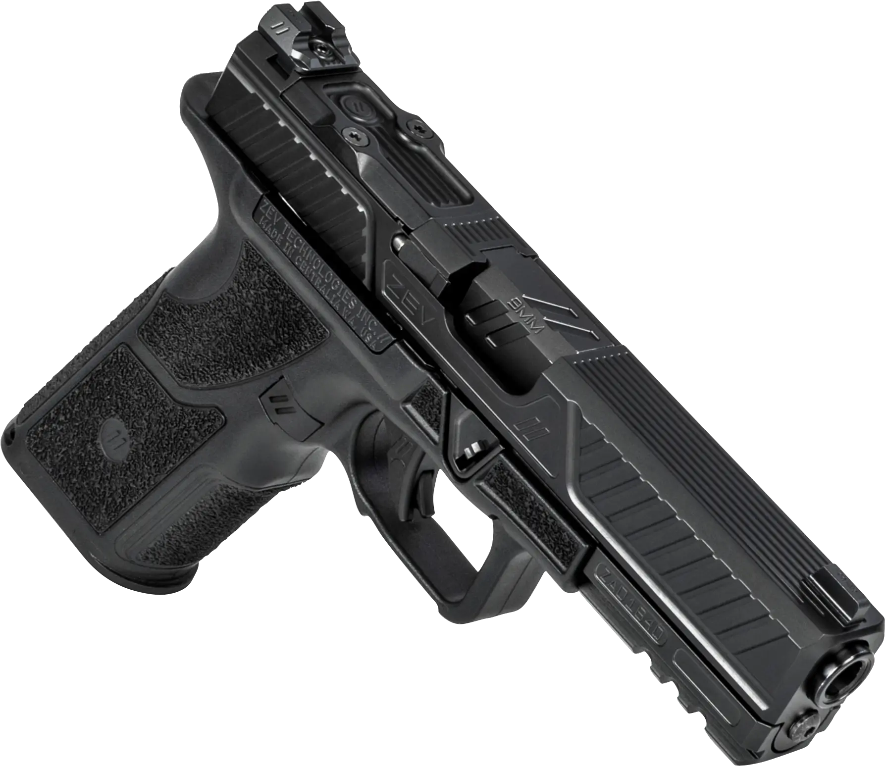  Zev Oz9stdbbns Oz9 Standard 9mm Luger 171 Black Zev Tech Oz9 Png Holding Gun Transparent