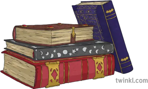  Stack Of Spell Books Witch Wizard Witchcraft Magic Halloween Ks2 Stack Of Magic Books Png Book Stack Png