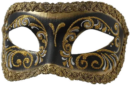  Download Colombina Black Gold Mask Colombina Mask Png Black Mask Png