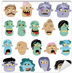  Funny Zombie Avatar Icon Set In Cartoon Happy Png Funny Avatar Icon