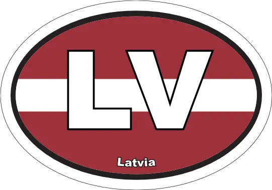  Latvia Lv Flag Oval Sticker Language Png Klipsch Icon Kf 28