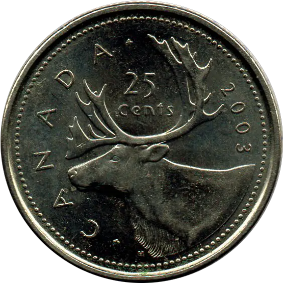  Value Of 1995 Canadian 25 Cents Coin Png Cent