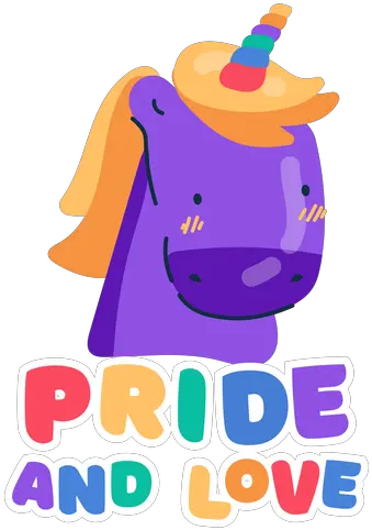  Love Unicorn Sticker Fictional Character Png Pride Png