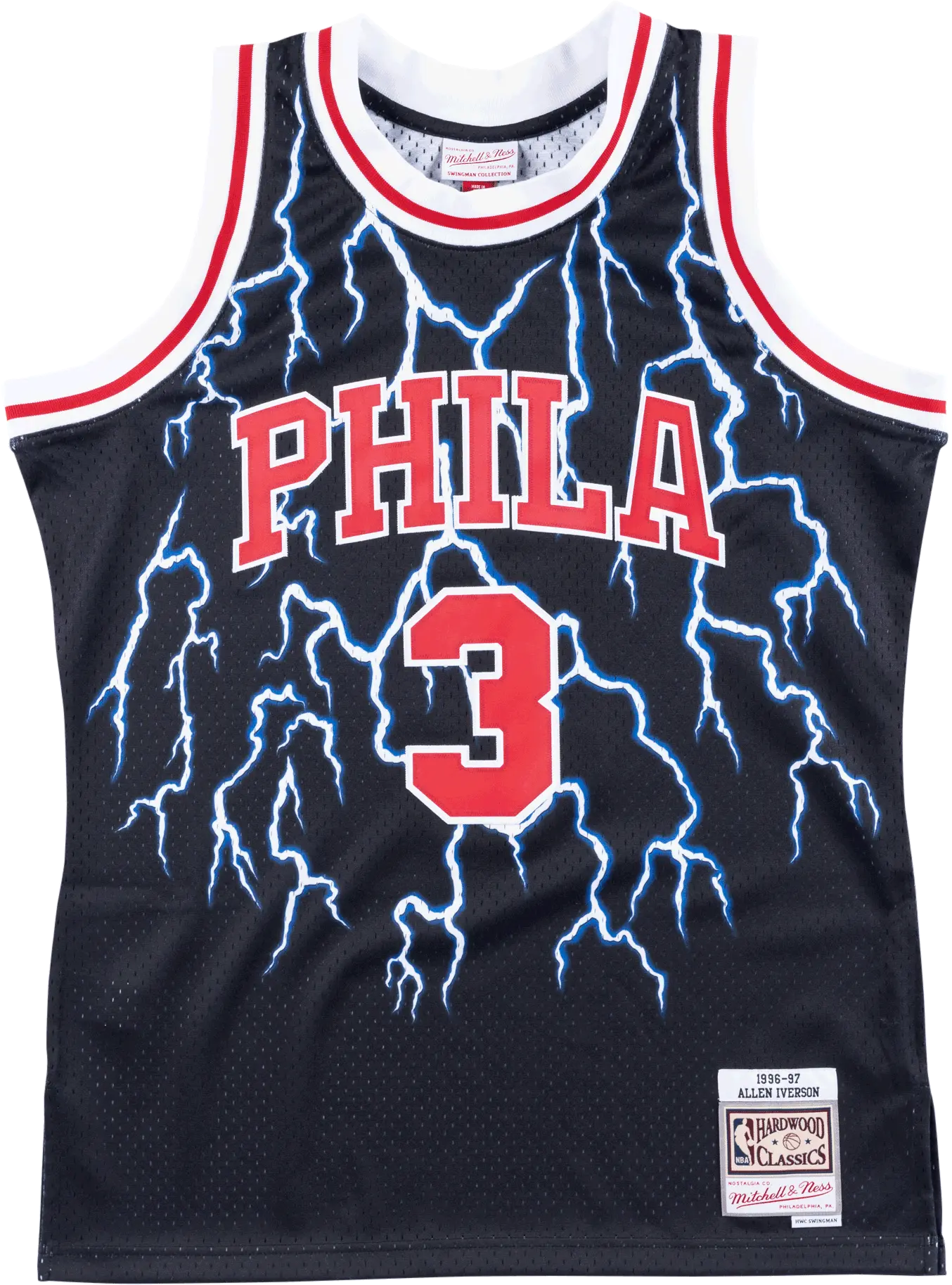  Allen Iverson Lightning Swingman Jersey Mitchell And Ness Shaq Jersey Png Allen Iverson Png