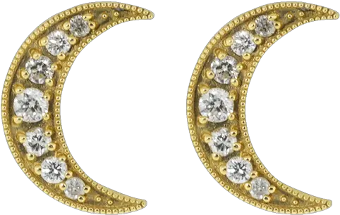  Crescent Moon Diamond Studs Solid Png Crescent Moon Transparent