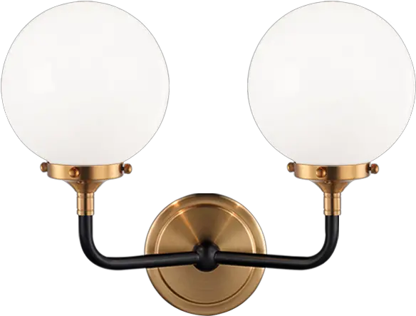  Particle Aged Gold Brass With Black Rod 2 Arm Sconce Sconce Png Light Particles Png