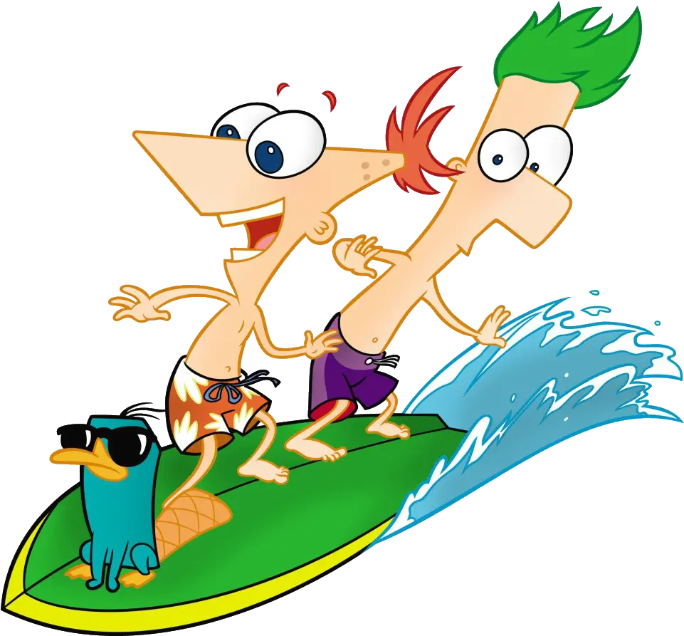  Render Phineasferb Y Perry Phineas And Ferb Surfing Png Phineas And Ferb Logo