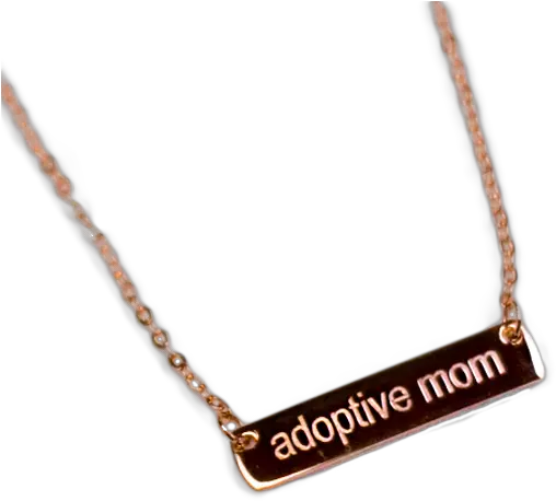  Adoptive Mom Rose Gold Bar Necklace Solid Png Gold Bar Transparent