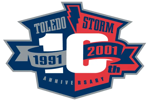  Toledo Storm Anniversary Logo 2000 10th Anniversary Logos Png University Of Toledo Logos