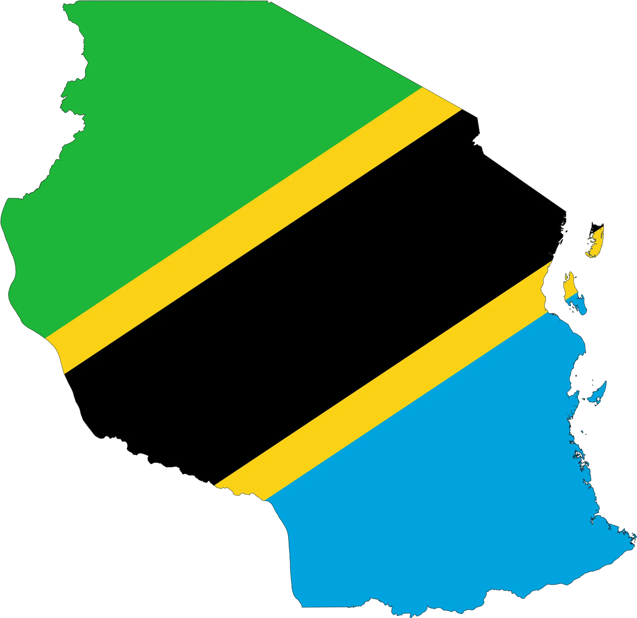  Tanzania Flag Map Free Vector Graphic On Pixabay Tanzania Map With Flag Png Rectangle Outline Png