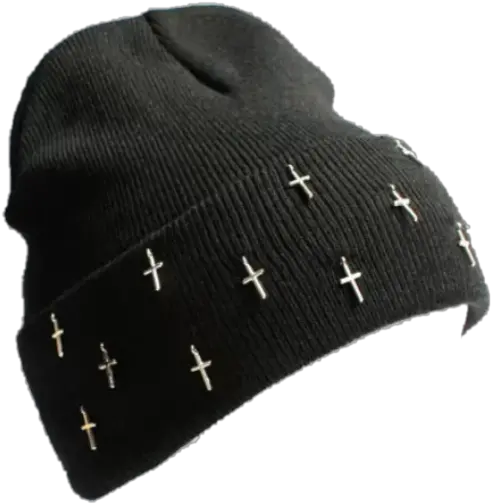  Download Goth Cross Beanie Beanies Hat Toque Png Grunge Cross Png