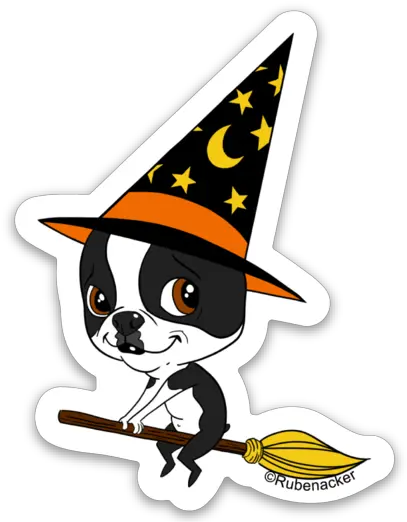  Boston Terrier Vinyl Halloween Sticker Halloween Boston Terrier Stickers Png Boston Terrier Png