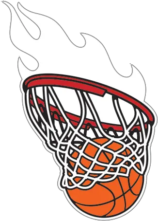  Printed Vinyl Basketball Hoop Nets Flaming Basketball Hoop Tattoo Png Flaming Basketball Png