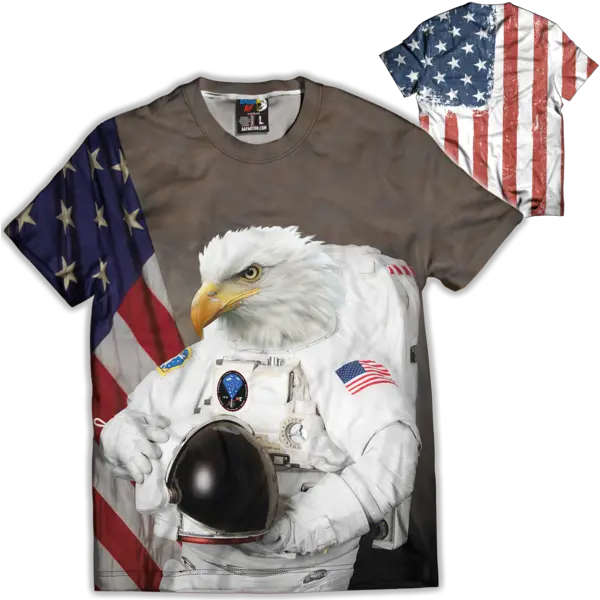  American Eagle Astronaut Tee Dog Astronaut Png American Flag Eagle Png