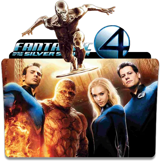  Fantastic Four Icon Fantastic Four Rise Of The Silver Surfer 2007 Folder Icon Png Fantastic Four Logo Png