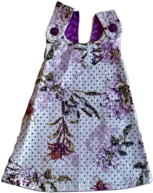  Handmade Range Reversible Wrap Dress Purple And White Lacepurple Leaves Sleeveless Png White Lace Png