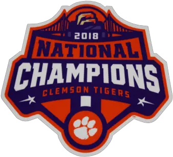  Clemson 2018 National Champions Vinyl Clemson Tiger Paw Png Clemson Logo Png