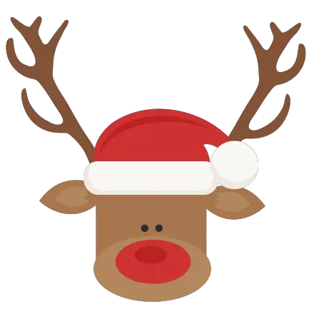  Reindeer With Santa Hat Svg Cutting Files For Scrapbooking Reindeer With Santa Hat Png Christmas Hat Png