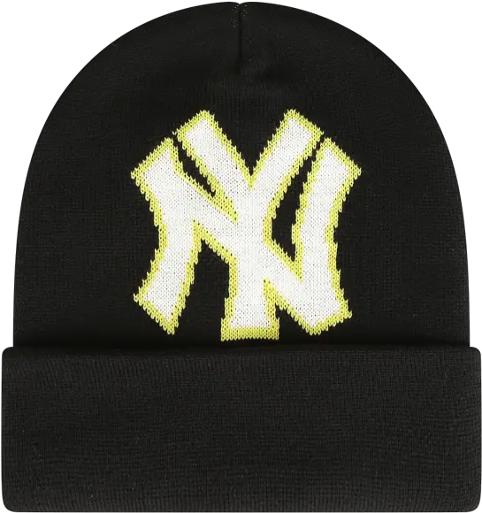  New York Yankees Big Logo Basic Beanie Beanie Png Yankees Logo Transparent