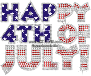  Crystal Happy 4th Of July Bling Heat Transfer Cstown Happy 4th Of July Bling Png Happy 4th Of July Png