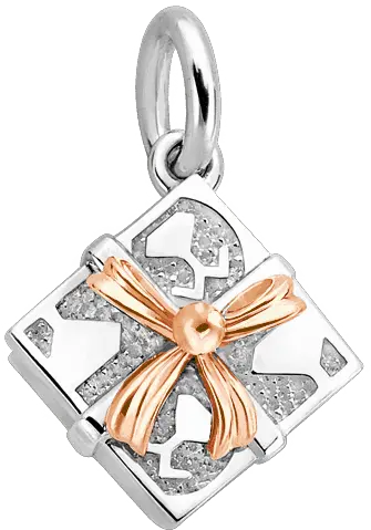  Silver 14k Gold Square Gift Box Charm Locket Png Gold Square Png