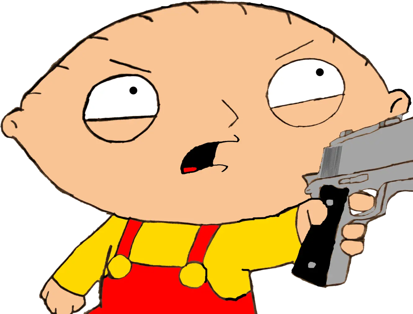  Stewie Griffin With Gun Transparent Png Stewie Griffin Gun Holding Gun Png