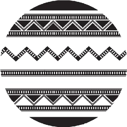  Black And White African Geometry Round Coaster 9 Cm Bio Central Png Geometry Png