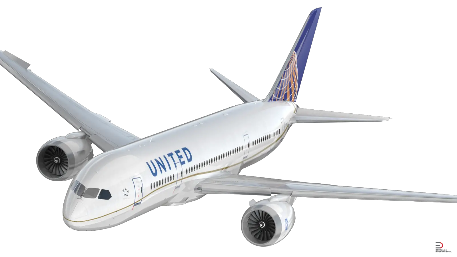  United Airlines Rigged Royalty Free 3d United Airlines Airplane Transparent Png Boeing Png