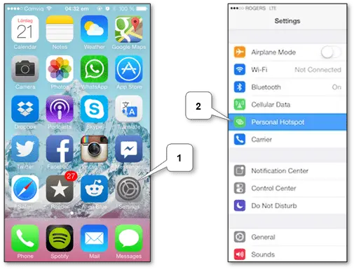  How To Connect Mobile Internet Pc Laptop Or Netbook Technology Applications Png Iphone Personal Hotspot Icon