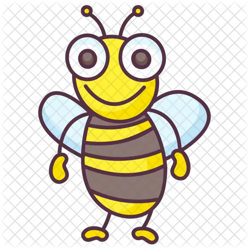  Smiling Bee Icon Of Colored Outline Honeybee Png Bee Emoji Png