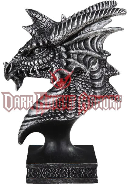  Fantasy Dragon Head Pedestal Statue Sculpture Png Dragon Head Png